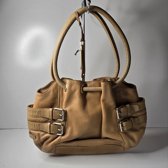 Cole Haan Leather Purse Top Handle Buckle Brown - Picture 1 of 16